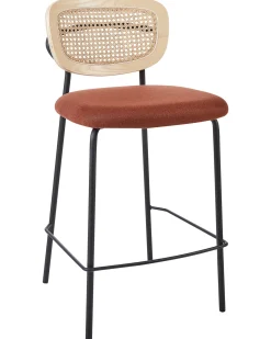 Sæt med 2 barstole MAYETTA Rattan Orange