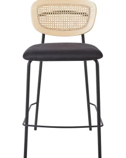 Sæt med 2 barstole MAYETTA Rattan Sort