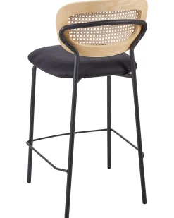 Sæt med 2 barstole MAYETTA Rattan Sort