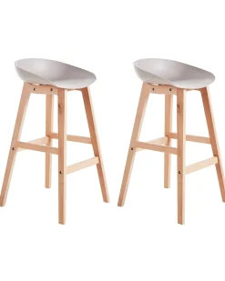 Sæt med 2 barstole MICCO Brungrå
