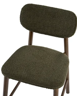 Sæt med 2 barstole MILLS Boucle Brun / Grøn