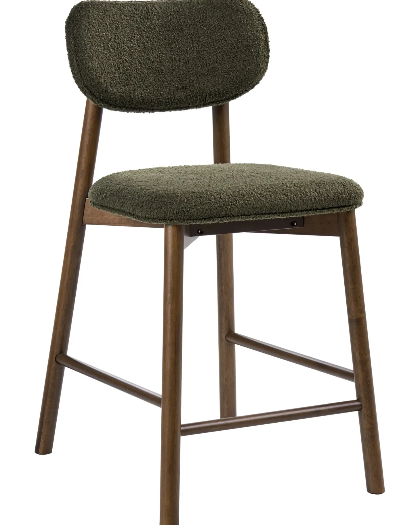 Sæt med 2 barstole MILLS Boucle Brun / Grøn