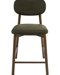 Sæt med 2 barstole MILLS Boucle Brun / Grøn