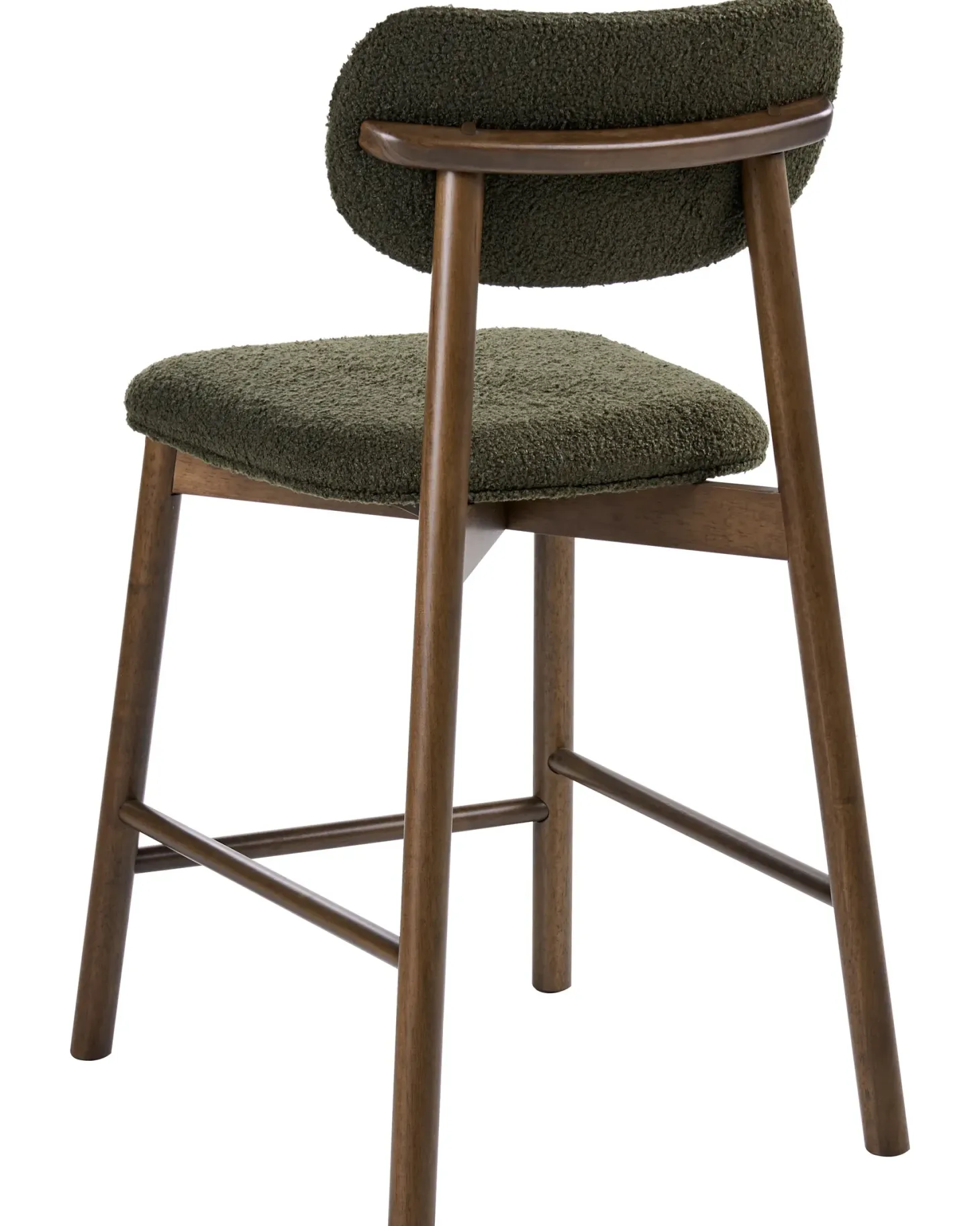 Sæt med 2 barstole MILLS Boucle Brun / Grøn