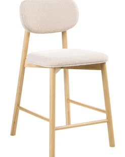 Sæt med 2 barstole MILLS Boucle Lysebrun/beige
