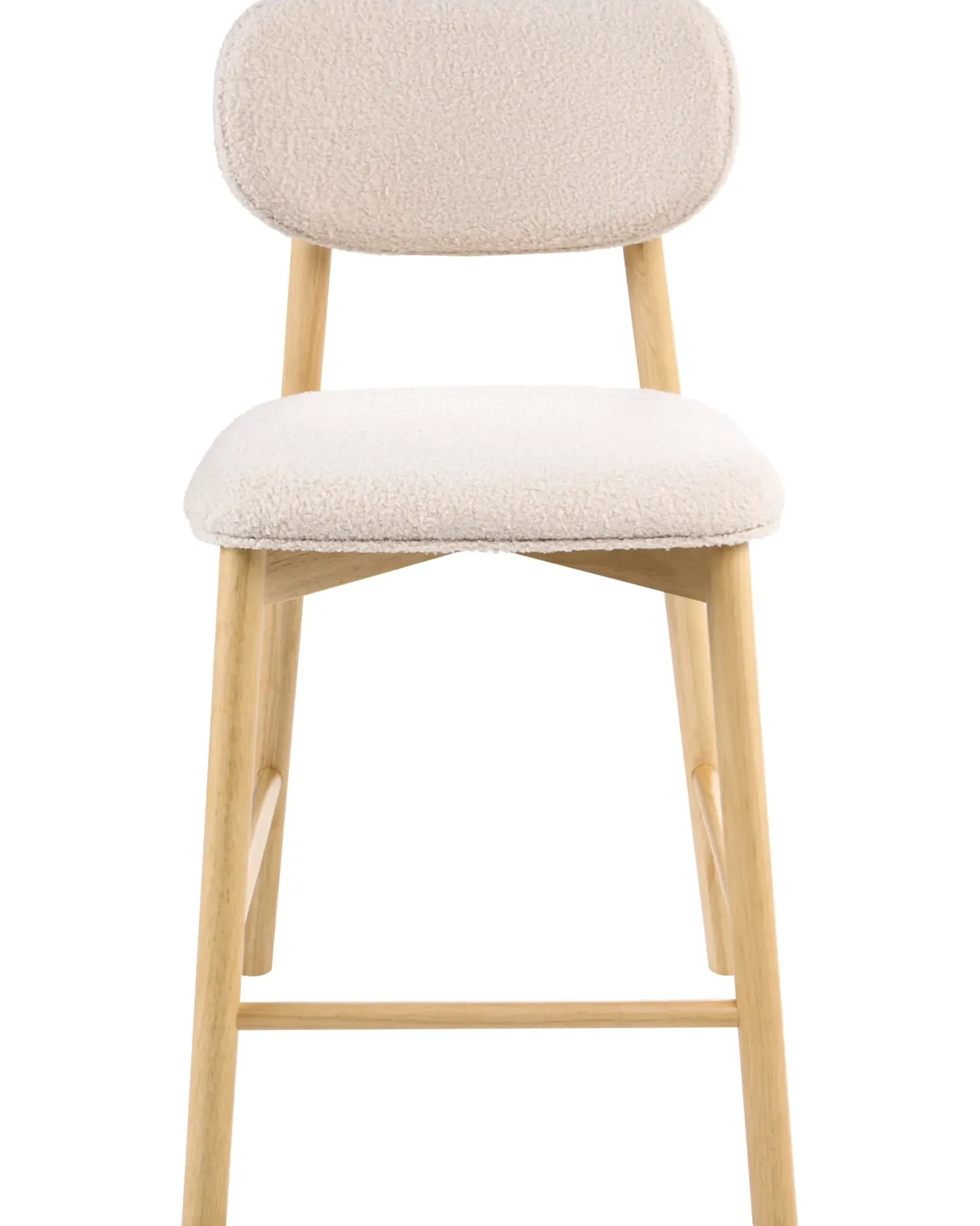 Sæt med 2 barstole MILLS Boucle Lysebrun/beige
