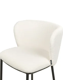 Sæt med 2 barstole MINA Boucle Hvid