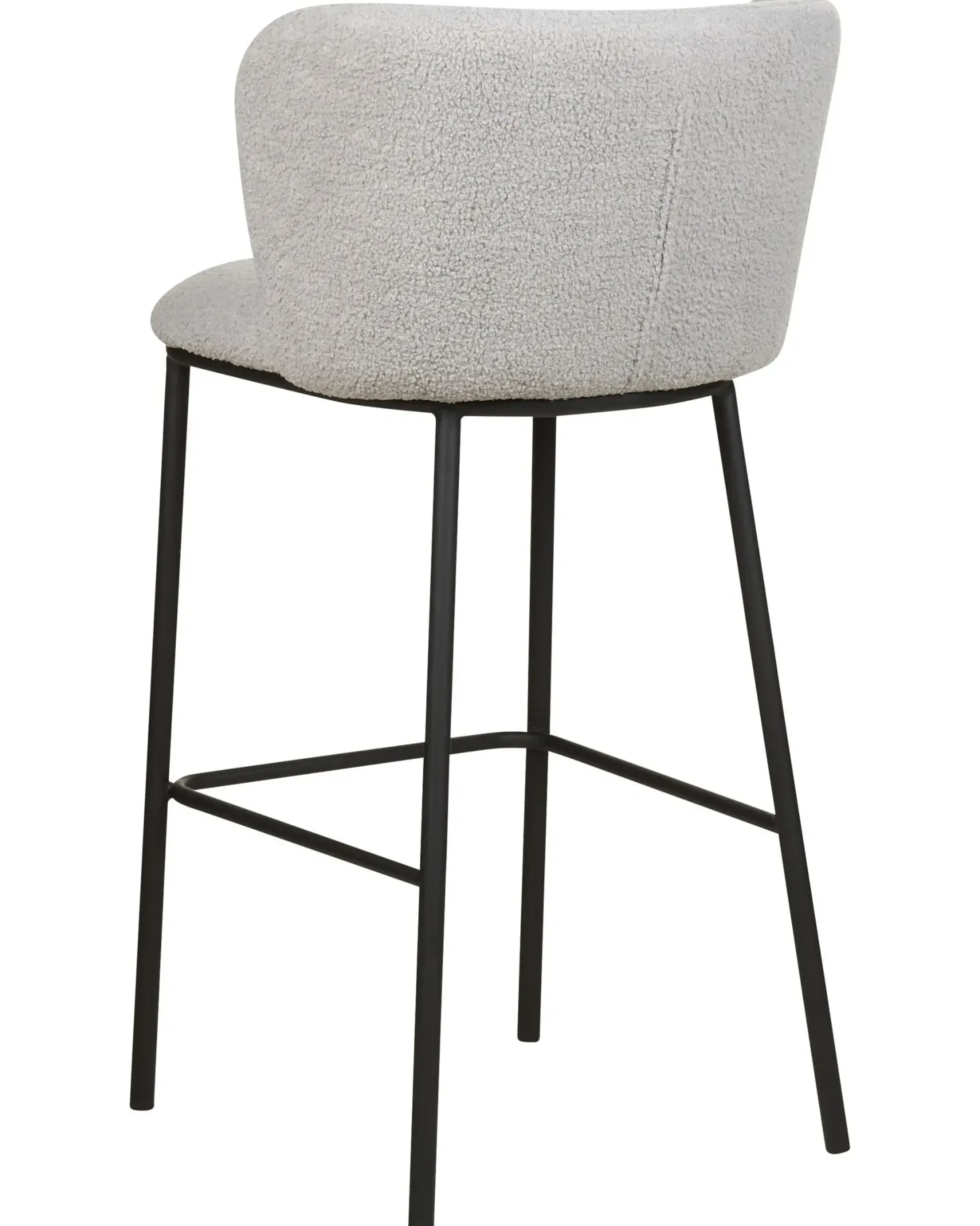Sæt med 2 barstole MINA Boucle Lysegrå