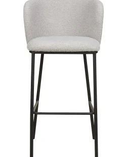 Sæt med 2 barstole MINA Boucle Lysegrå