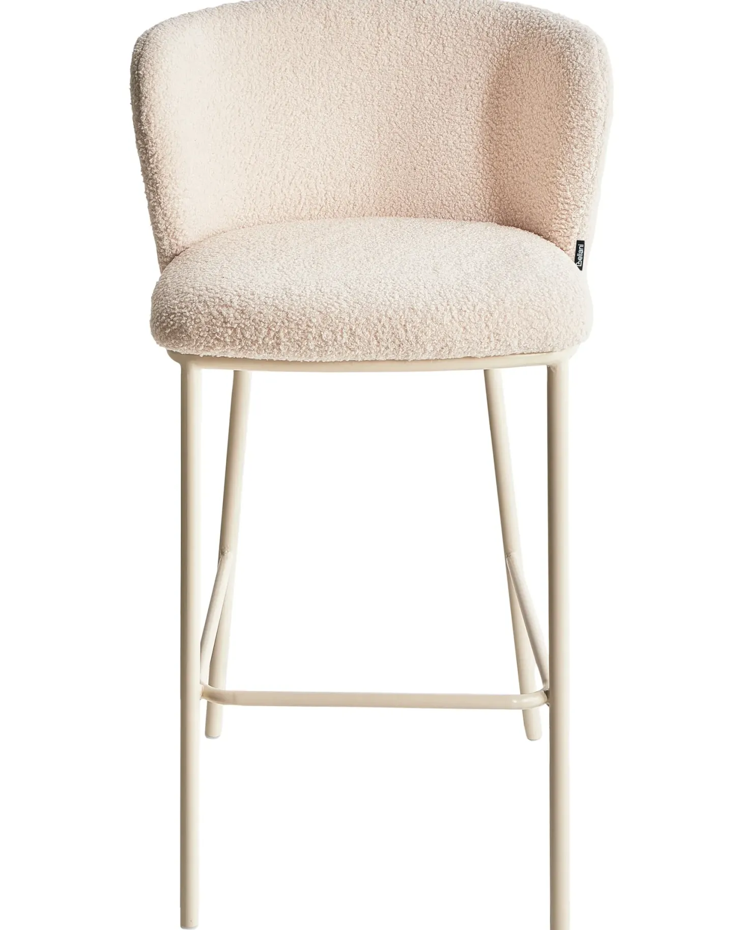 Sæt med 2 barstole MINA II Boucle Lys Beige