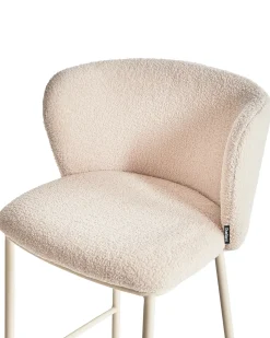 Sæt med 2 barstole MINA II Boucle Lys Beige