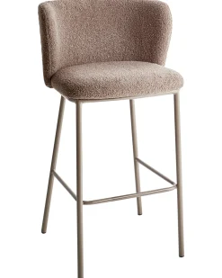 Sæt med 2 barstole MINA II Boucle Brun