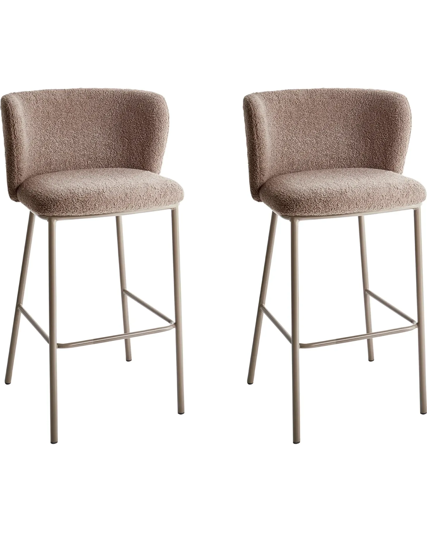 Sæt med 2 barstole MINA II Boucle Brun