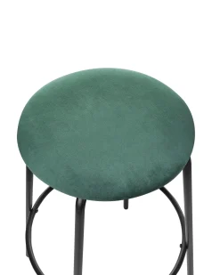 Sæt med 2 barstole MORTON Velour Smaragdgrøn
