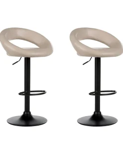 Sæt med 2 barstole PEORIA Kunstlæder Lys Beige