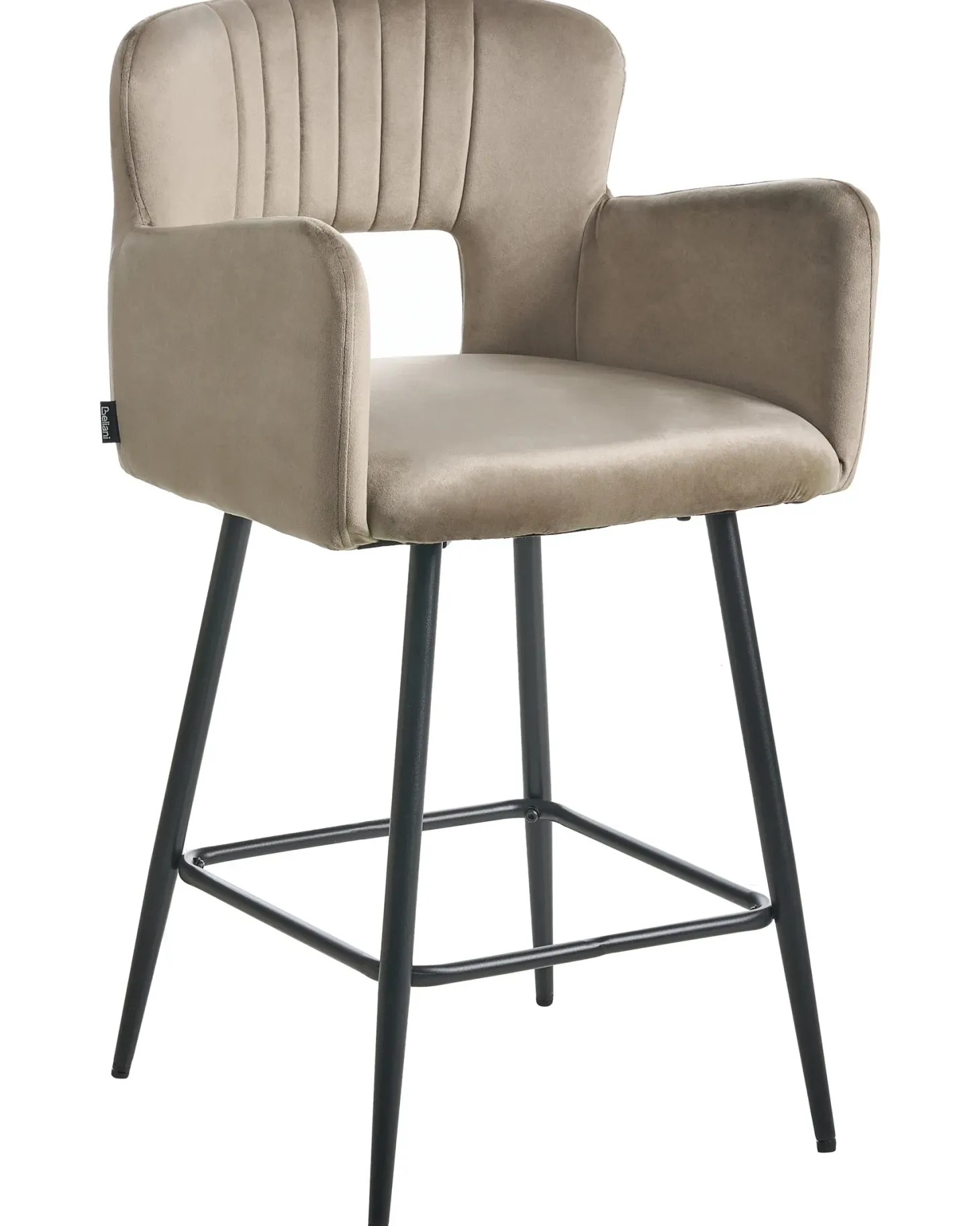 Sæt med 2 barstole SANILAC Velour Brungrå