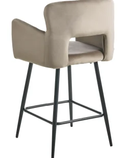 Sæt med 2 barstole SANILAC Velour Brungrå