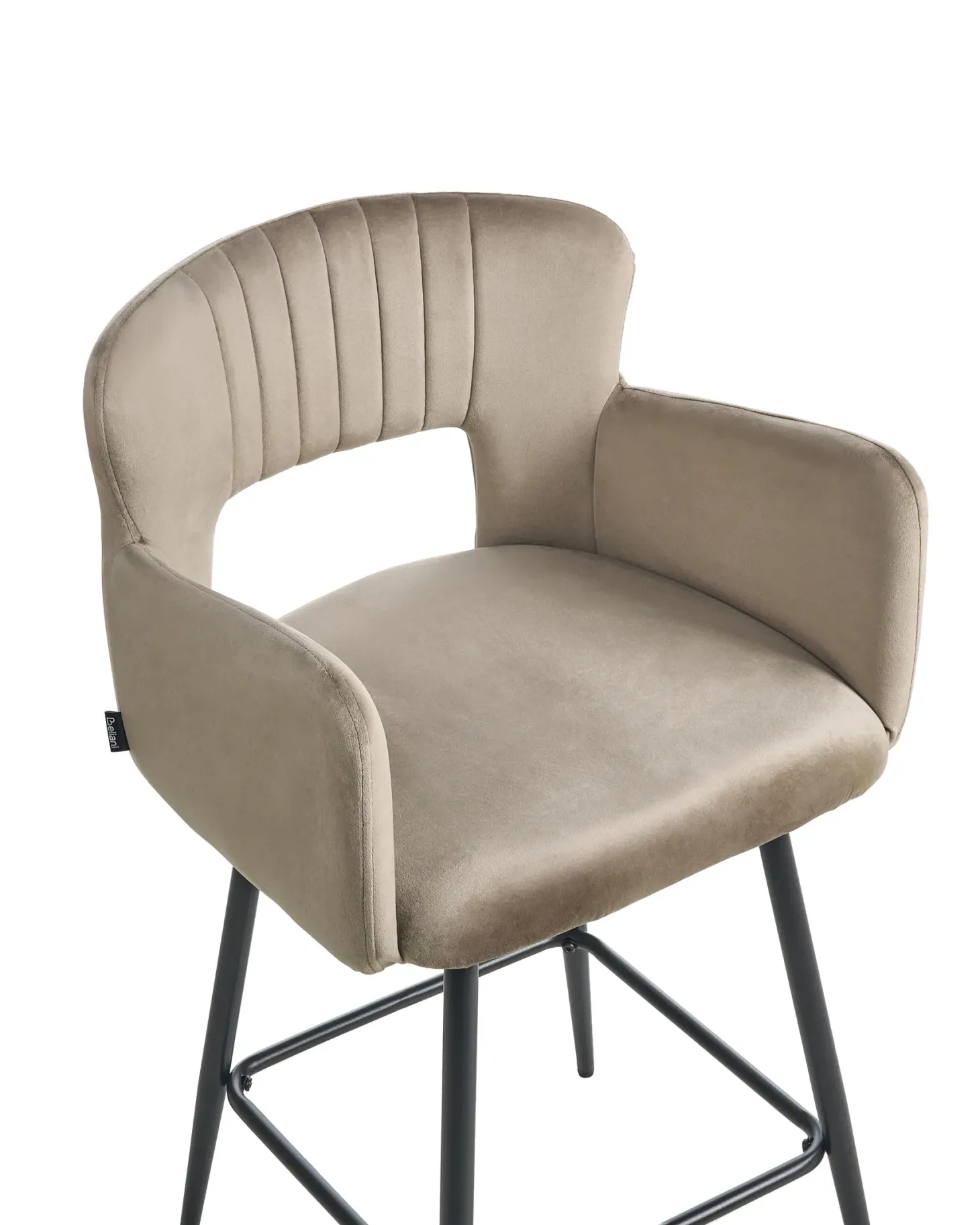 Sæt med 2 barstole SANILAC Velour Brungrå