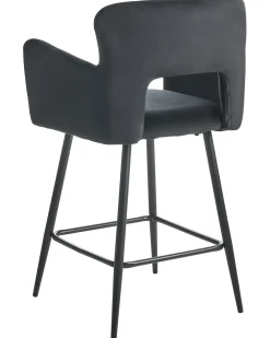 Sæt med 2 barstole SANILAC Velour Sort