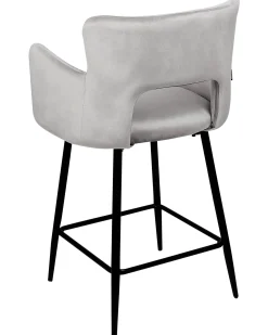 Sæt med 2 barstole SANILAC Velour Lysegrå