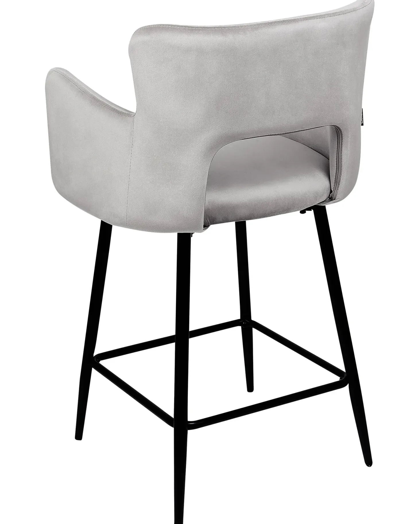 Sæt med 2 barstole SANILAC Velour Lysegrå