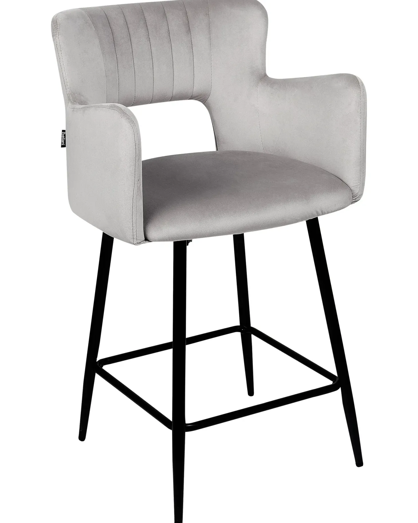Sæt med 2 barstole SANILAC Velour Lysegrå