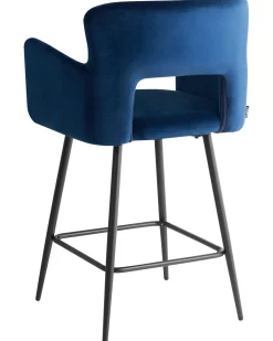 Sæt med 2 barstole SANILAC Velour Navy Blå
