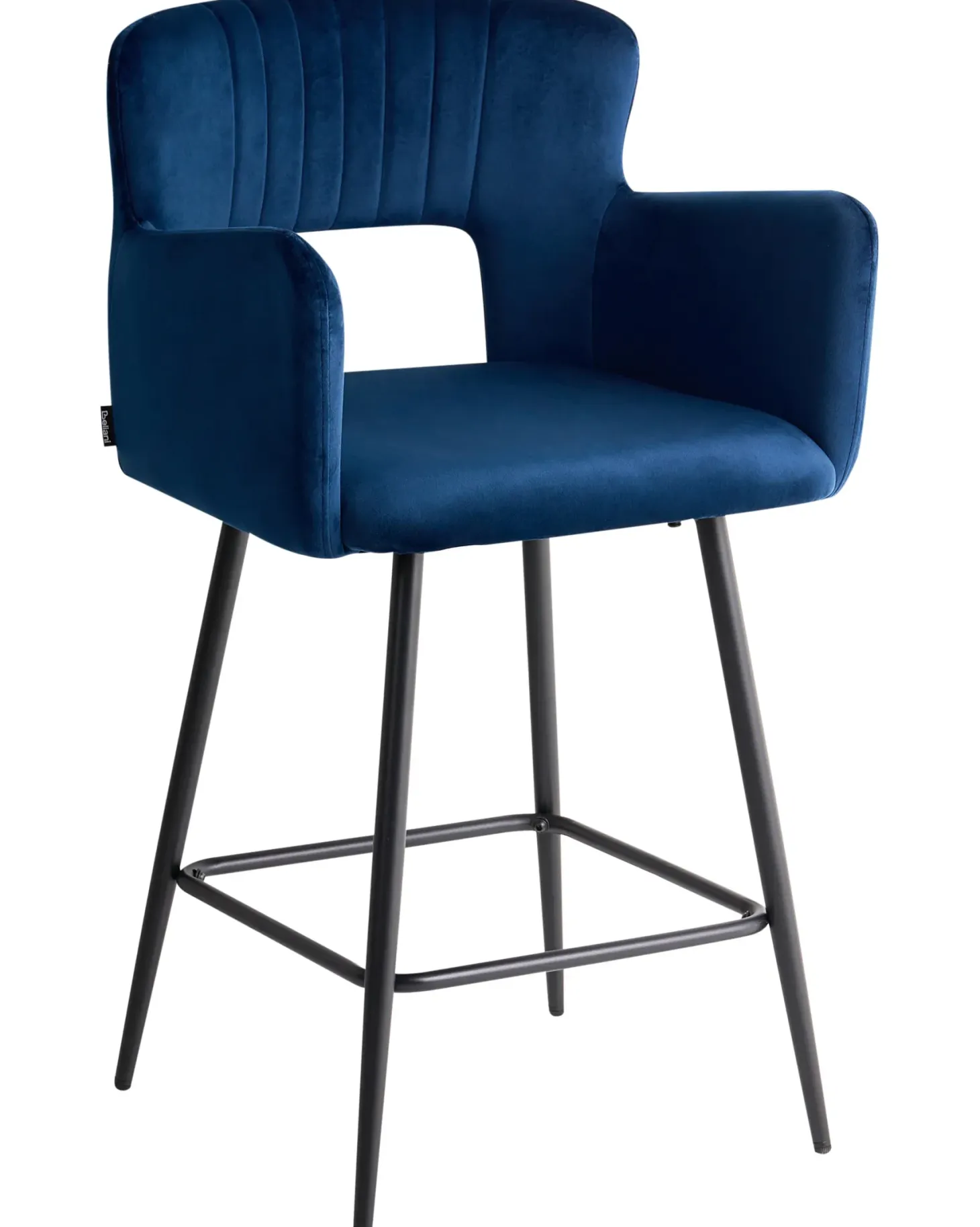 Sæt med 2 barstole SANILAC Velour Navy Blå