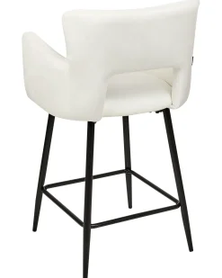 Sæt med 2 barstole SANILAC Velour Hvid