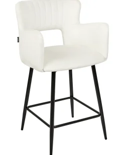 Sæt med 2 barstole SANILAC Velour Hvid