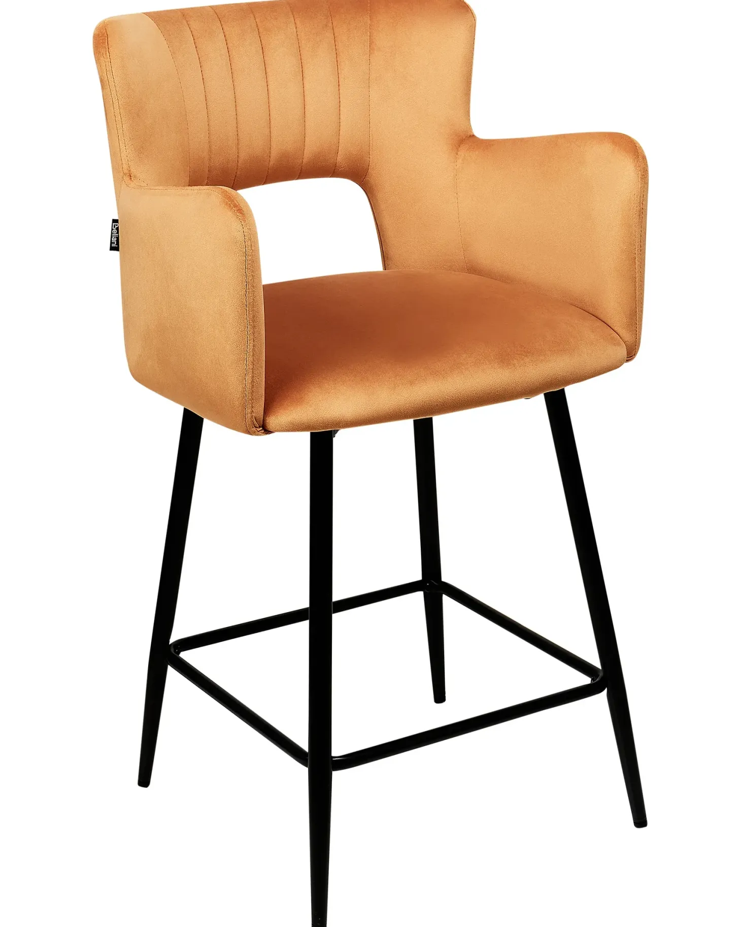 Sæt med 2 barstole SANILAC Velour Orange
