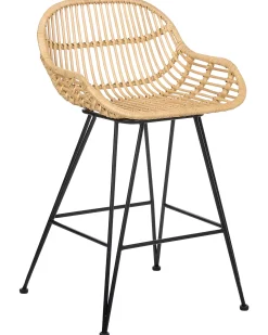 Sæt med 2 barstole TERRELL Rattan Naturlig