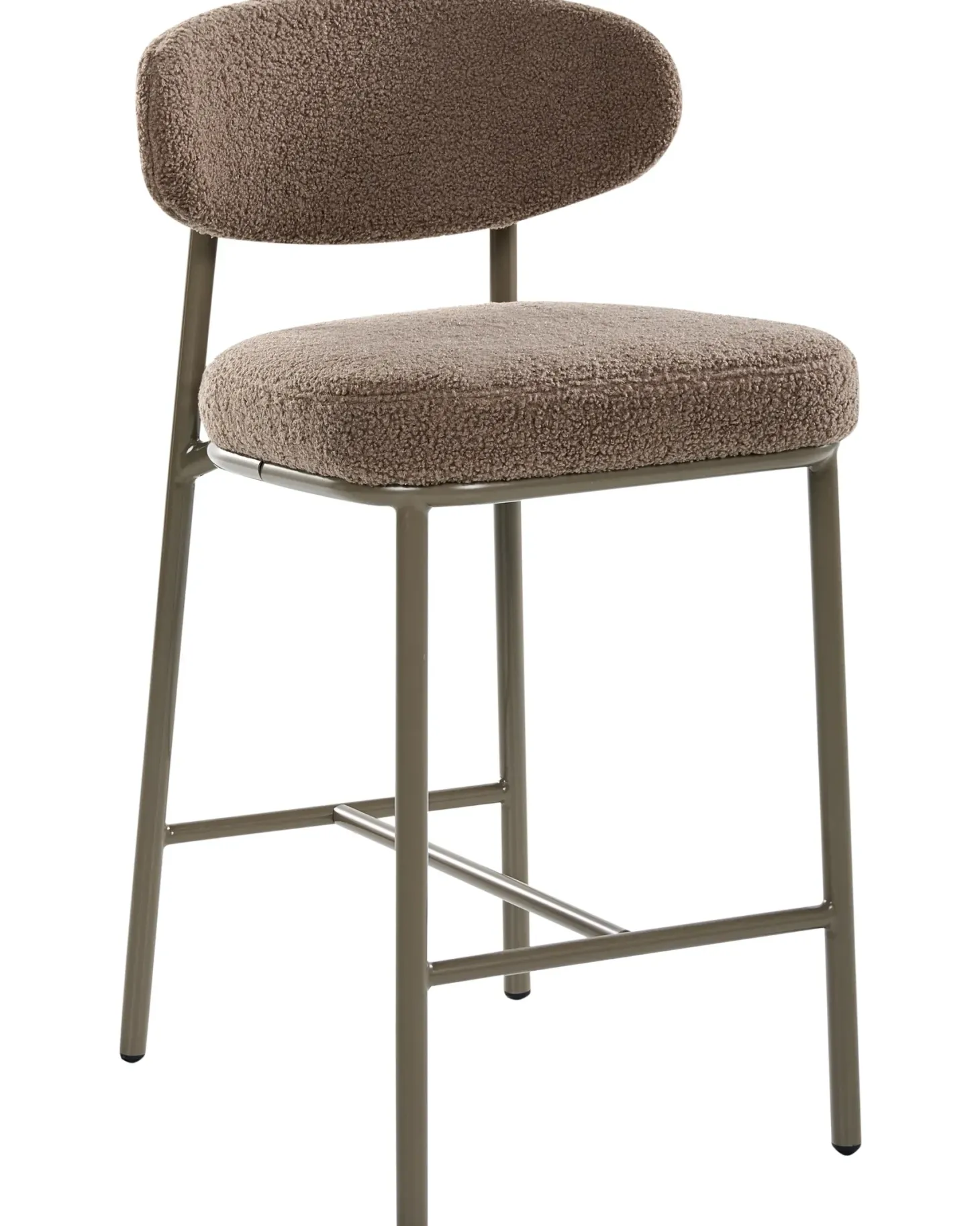 Sæt med 2 barstole UNITY Boucle Brungrå
