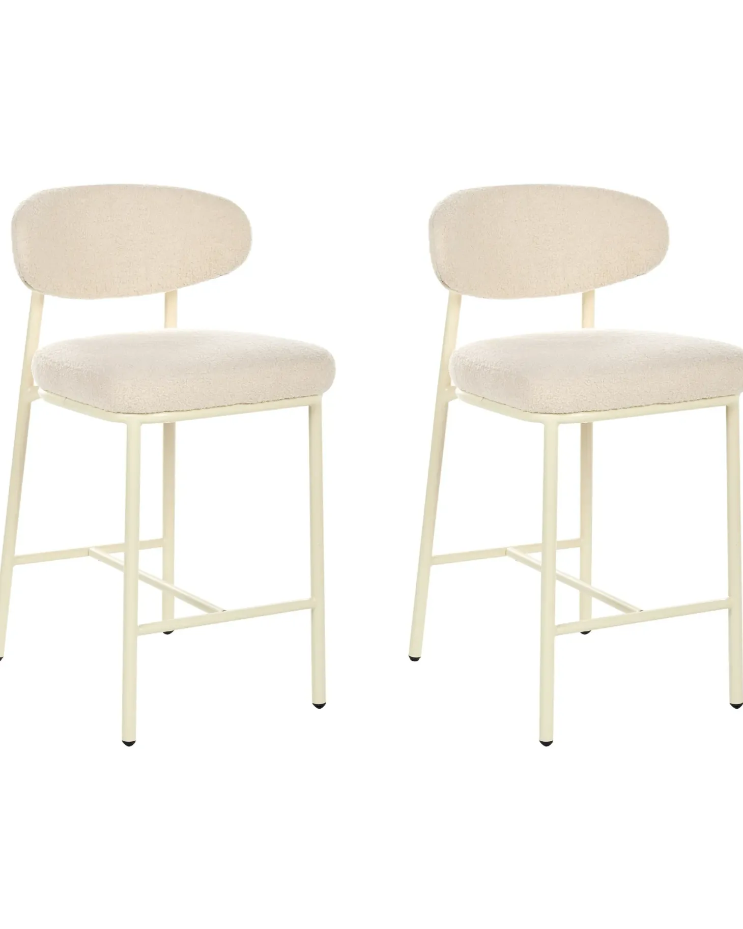 Sæt med 2 barstole UNITY Boucle Lys Beige