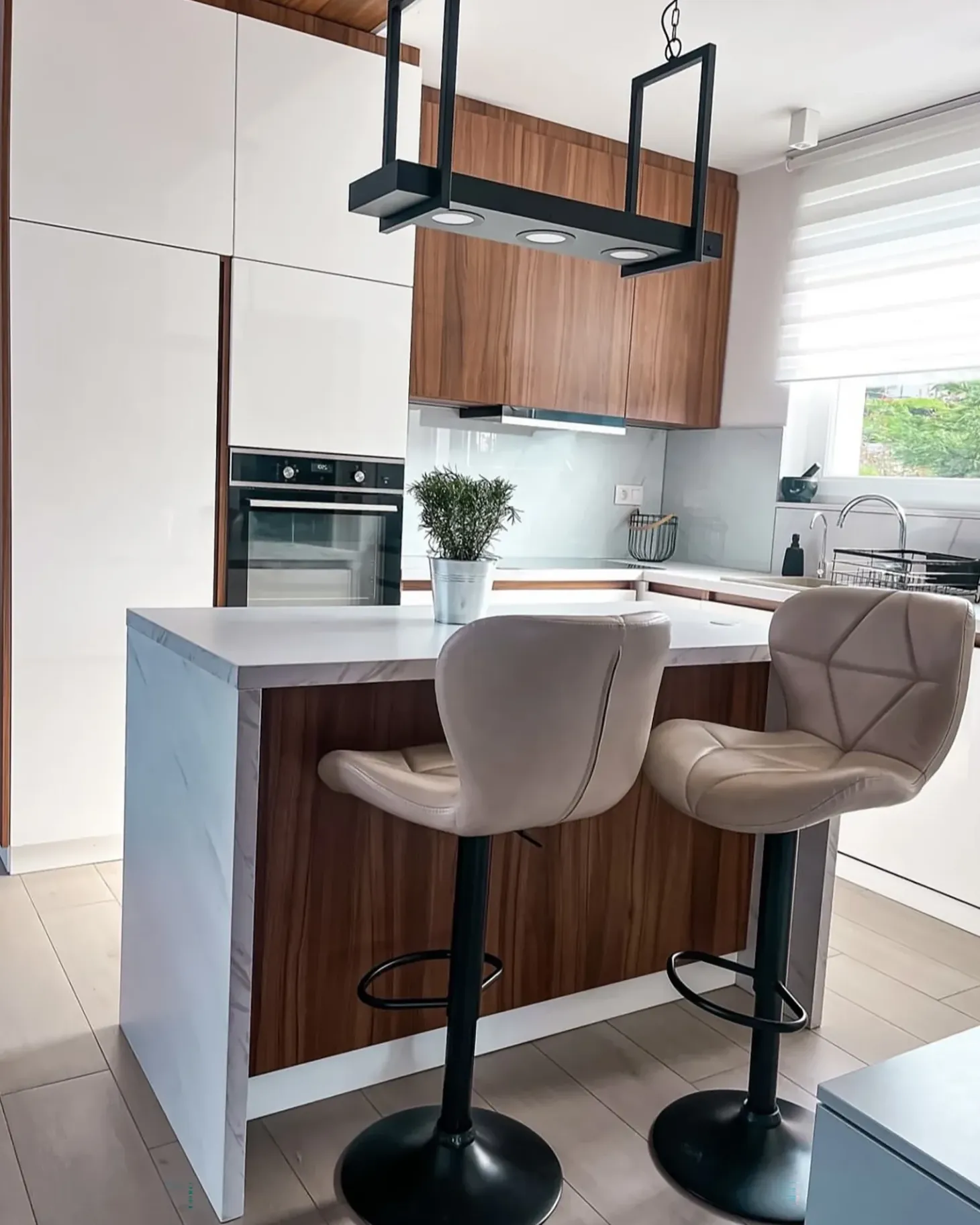 Sæt med 2 barstole VALETTA Kunstlæder Lys Beige