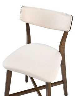 Sæt med 2 barstole YUMA Træ Råhvid/brun