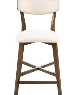 Sæt med 2 barstole YUMA Træ Råhvid/brun