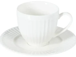 Sæt med 4 kopper med underkopper COWSLIP Porcelæn Hvid