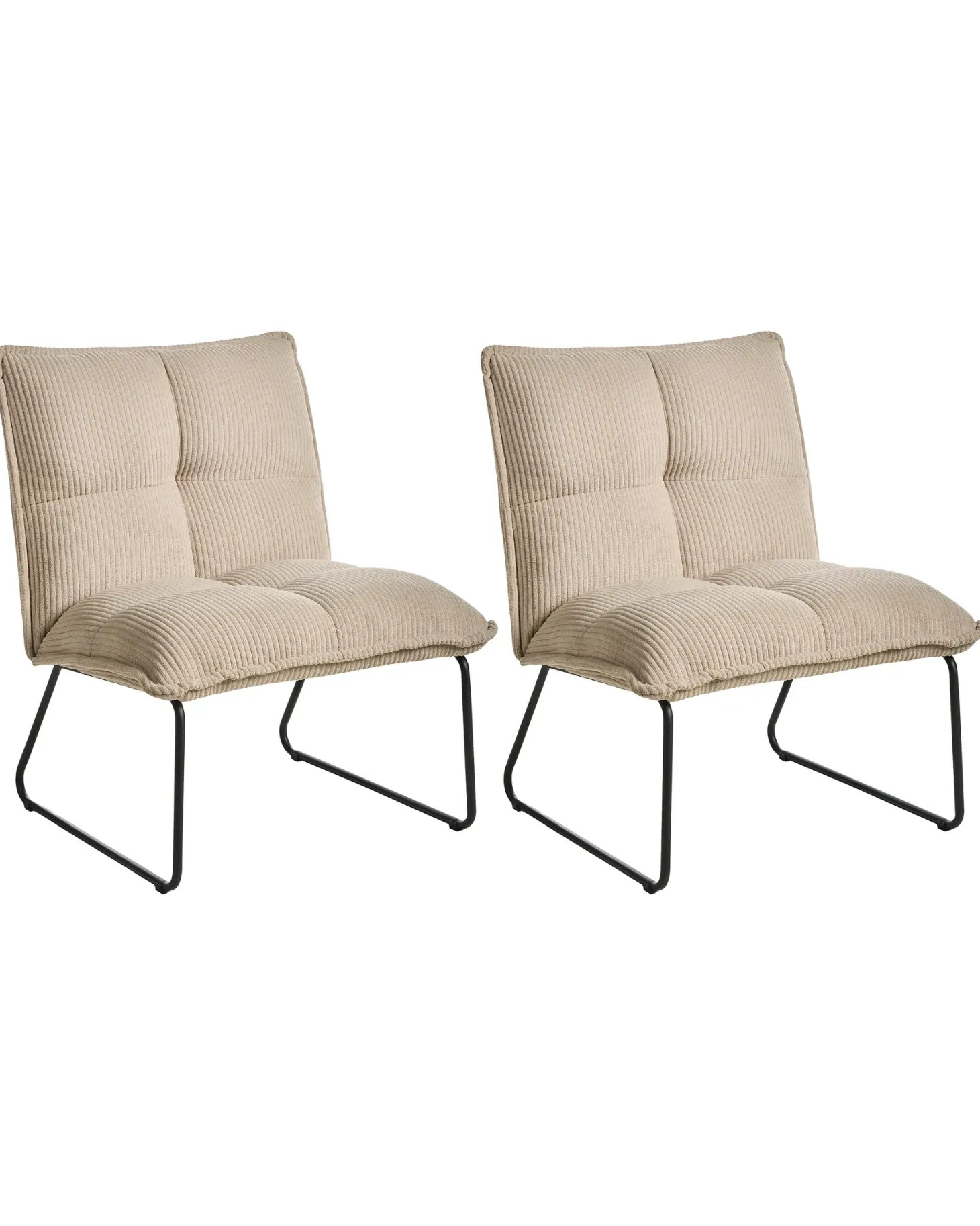 Sæt med 2 lænestole BJASTA Fløjl Beige