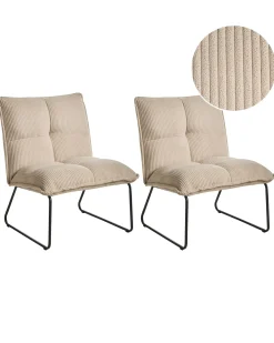 Sæt med 2 lænestole BJASTA Fløjl Beige