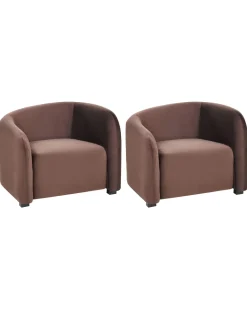 Sæt med 2 lænestole VELTADA Velour Mørkebrun