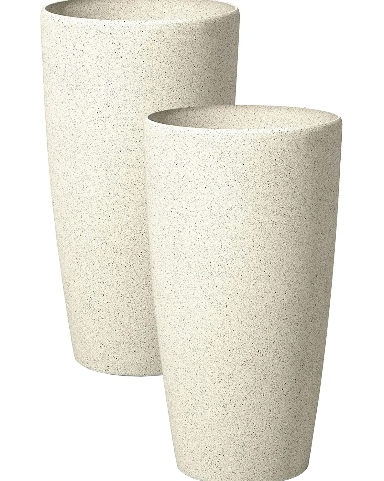 Sæt med 2 plantekrukker ABDERA 31 cm Lys Beige