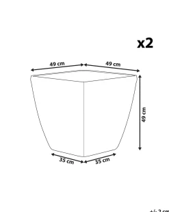 Sæt med 2 plantekrukker ASTRAS 50 cm Sølv