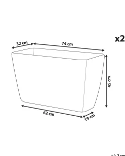 Sæt med 2 plantekrukker BARIS 74 cm Beige