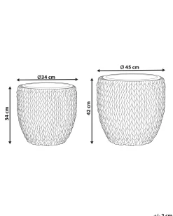 Sæt med 2 plantekrukker BERBERIS 34/45 cm Mørkebrun PE-rattan