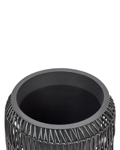 Sæt med 2 plantekrukker BRODIEA PE-rattan 26/45 cm Sort