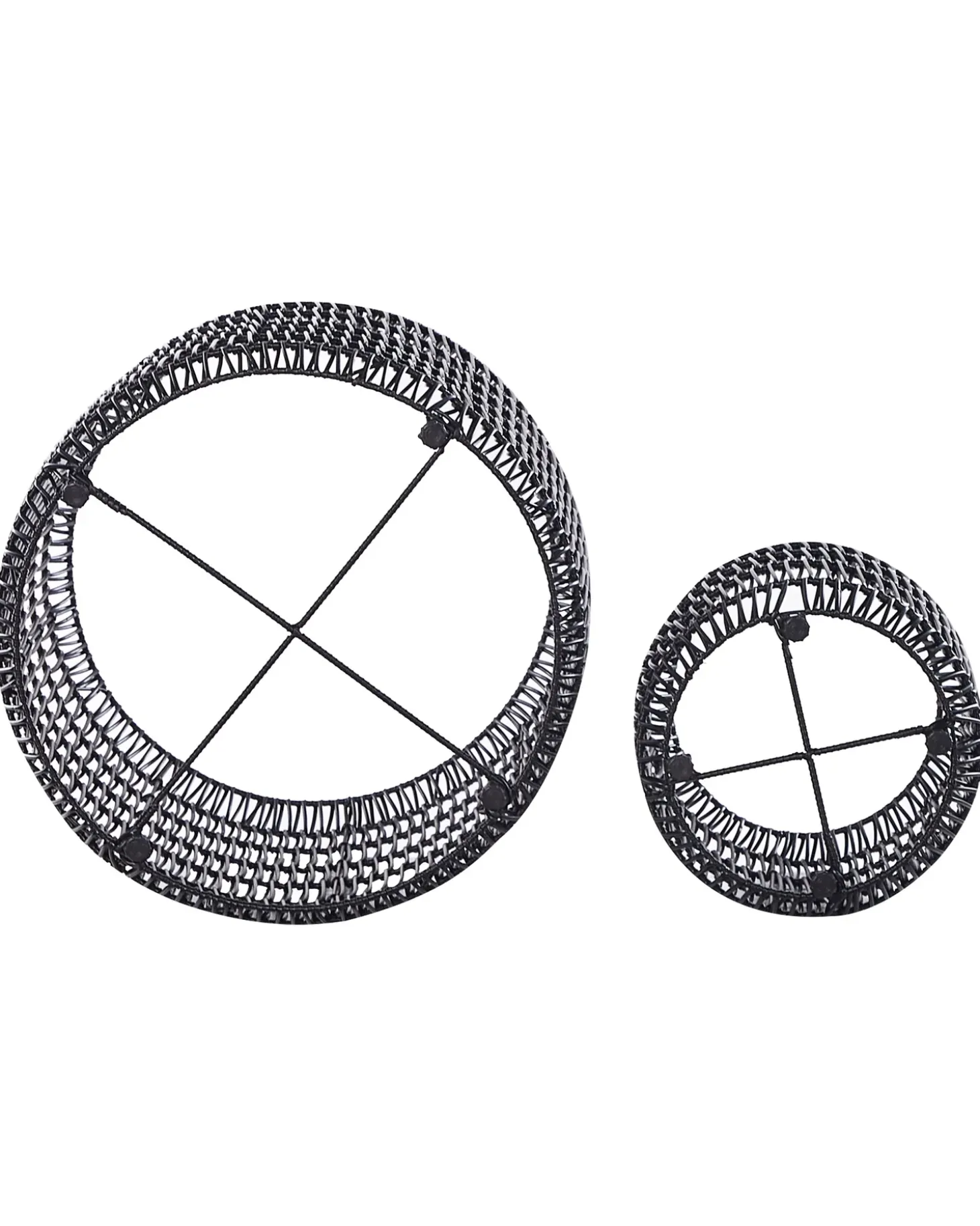 Sæt med 2 plantekrukker BRODIEA PE-rattan 26/45 cm Sort