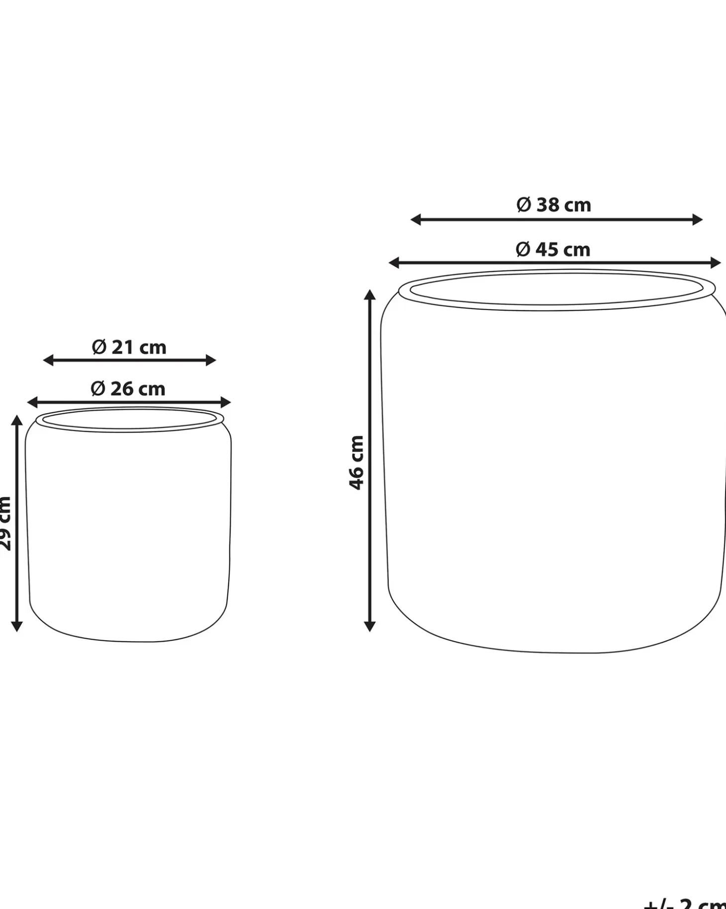 Sæt med 2 plantekrukker BRODIEA PE-rattan 26/45 cm Sort