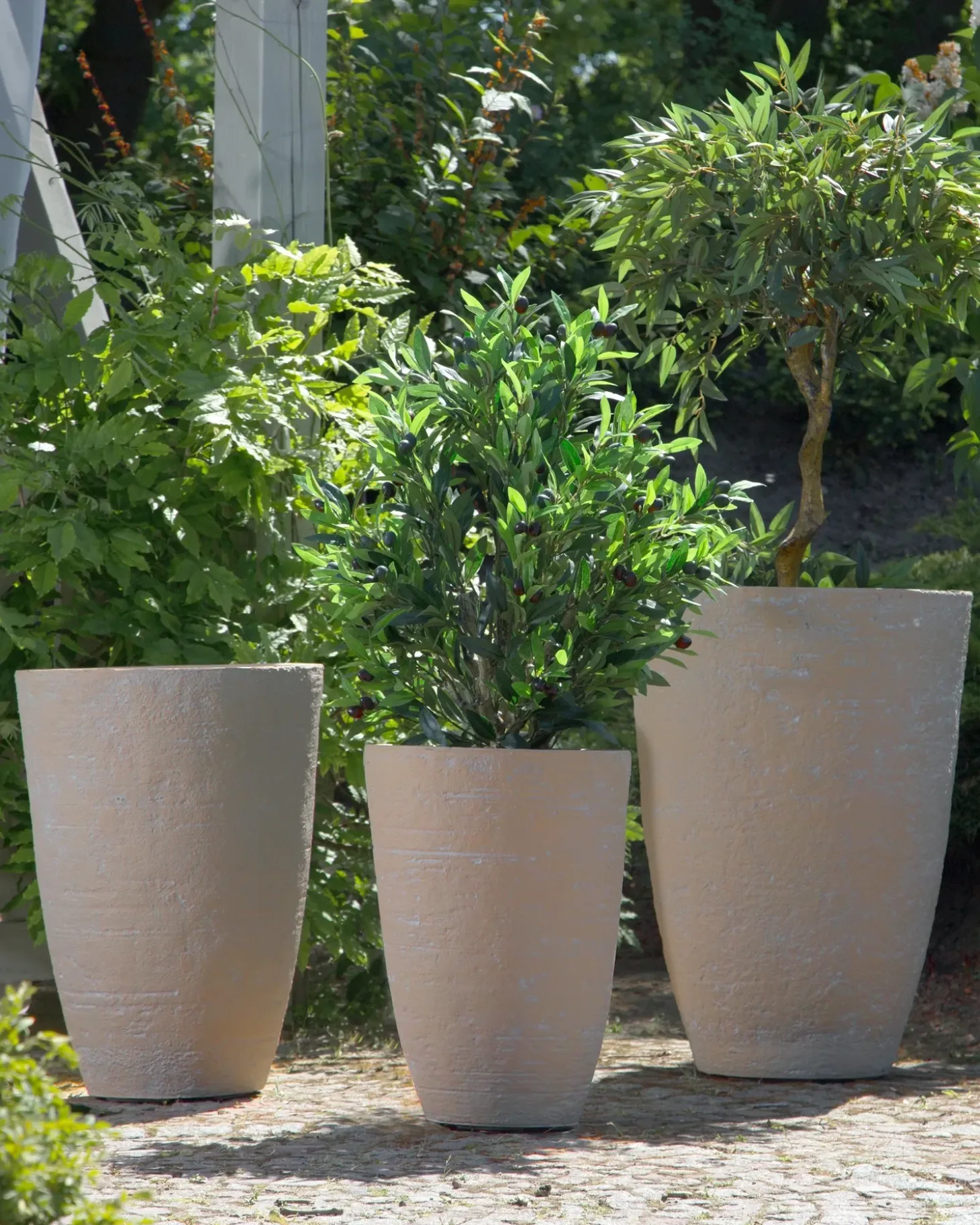 Sæt med 2 plantekrukker CAMIA 43 cm Beige