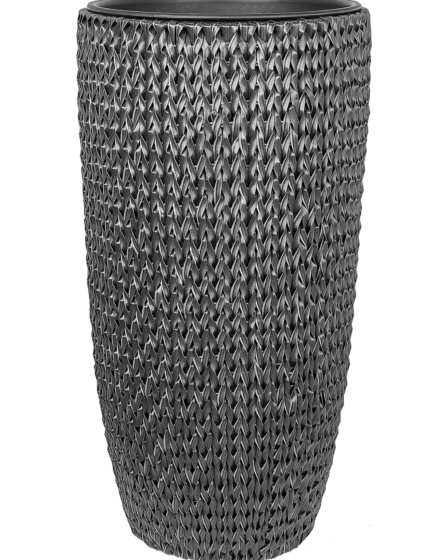 Sæt med 2 plantekrukker CEDRUS 37/45 cm Sort PE-rattan